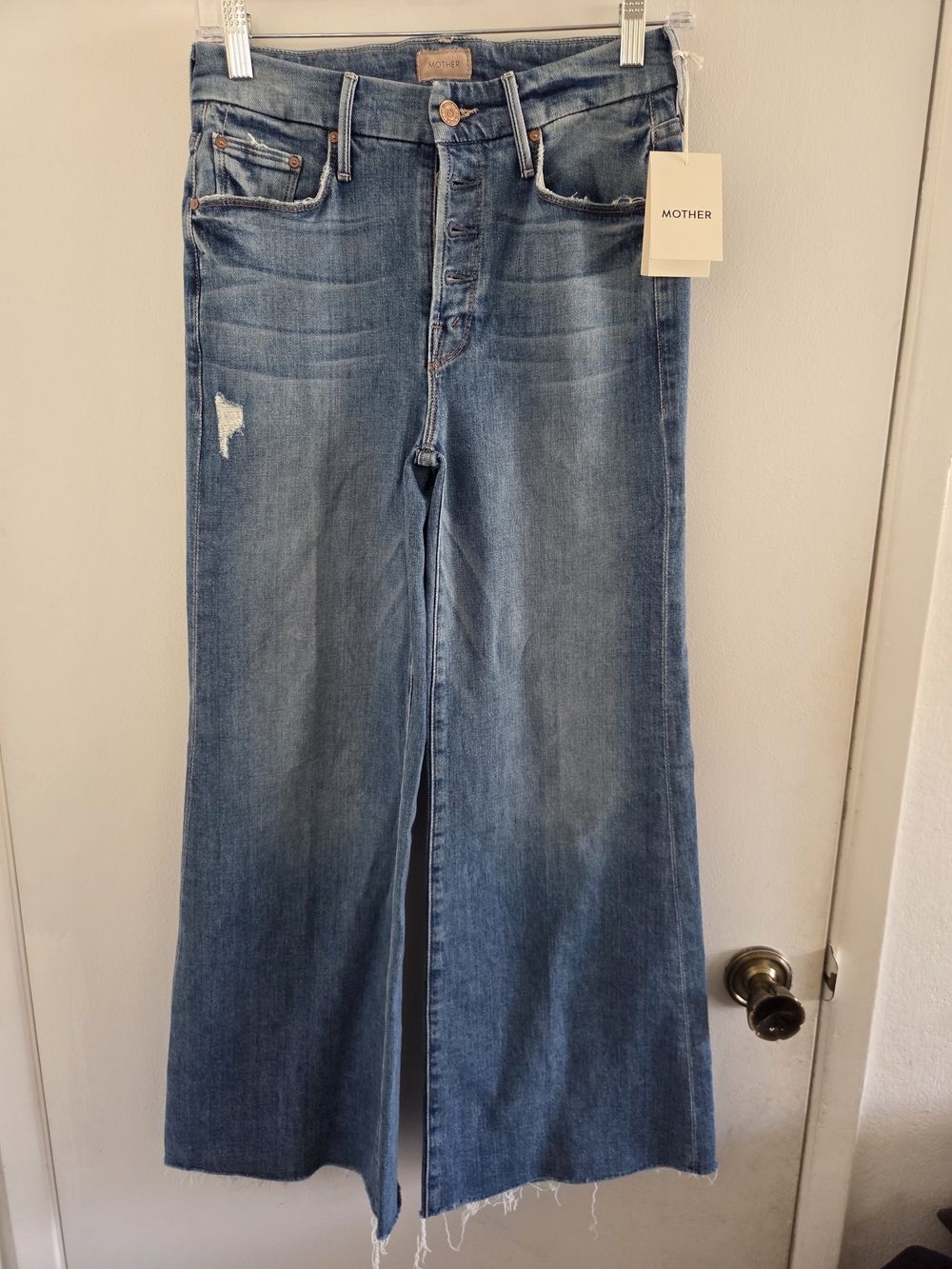 NWT MOTHER Denim The Pixie Roller Ankle Fray High Rise Jeans Size 25